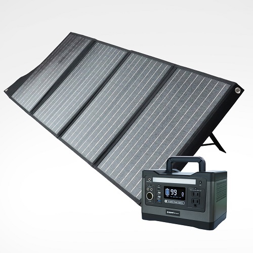 グッド・グッズ<br>型番：SET-14520A<br>ポータブル電源+ソーラーパネルセット