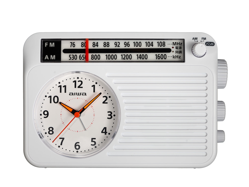 AIWA<br>型番：FR-AA50W<br>アナログ時計付きホームラジオ